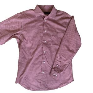 Bloomingdale’s single needle tailoring red Check shirt Size Large